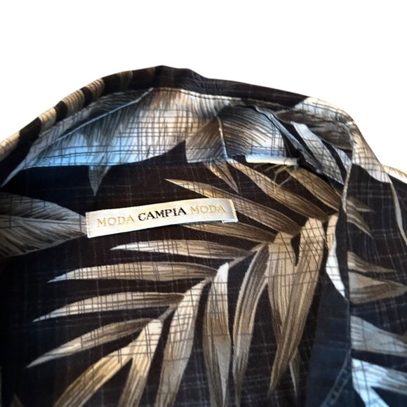 Campia Moda Black & White Tropical Summer Hawaiian Shirt - Picture 2 of 6